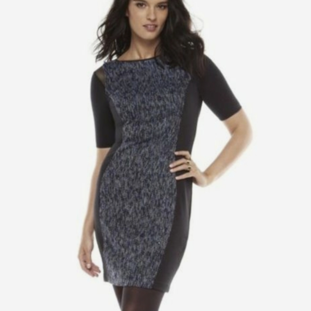 Elie Tahari For Design Nation Black Blue Mini Dress Size Small